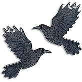 Viking Black raven handmade bird crow stud Earrings for women stainless steel post