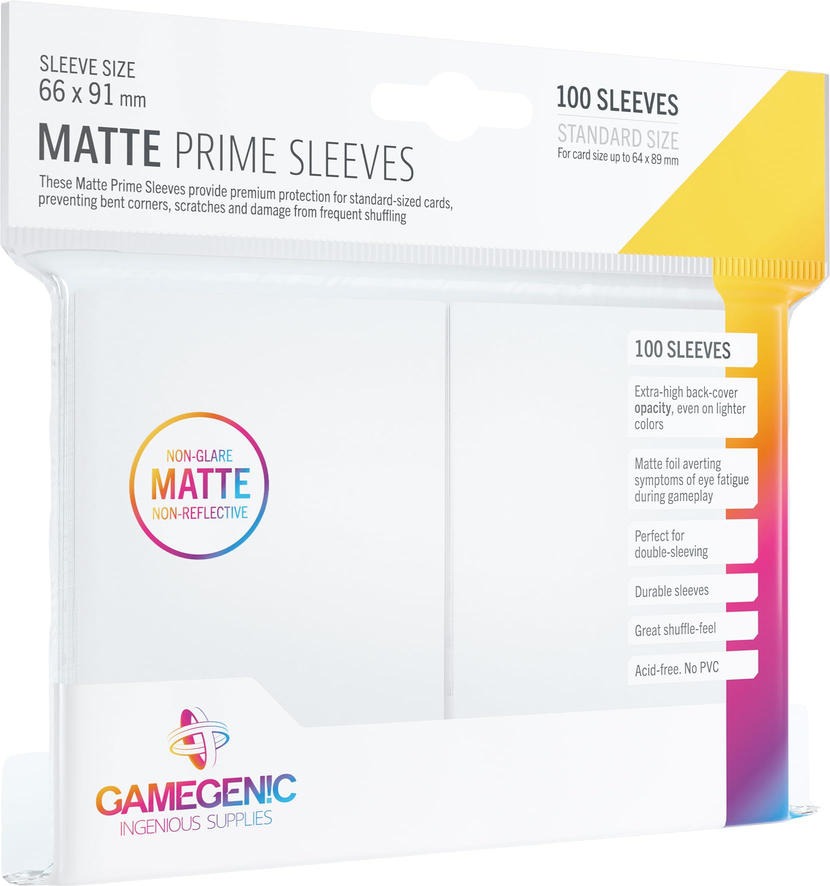Gamegenic Matte Prime Sleeves (100-Pack), GGS11029ML