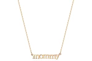 MEVECCO Gold Dainty Mom Necklace,14K Gold Plated Cute Tiny Mama Personalized Name Charm Necklace Delicate Word Cubic Zirconia Mom Jewelry Gift for Mother's Day,Mother's Birthday
