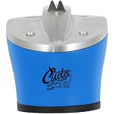 CUDA Knife &amp; Shear Sharpener #18839, Universal Compact One-Handed Use with Secure Suction Base Mobile Sharpening Platform for Non-Serrated Blades