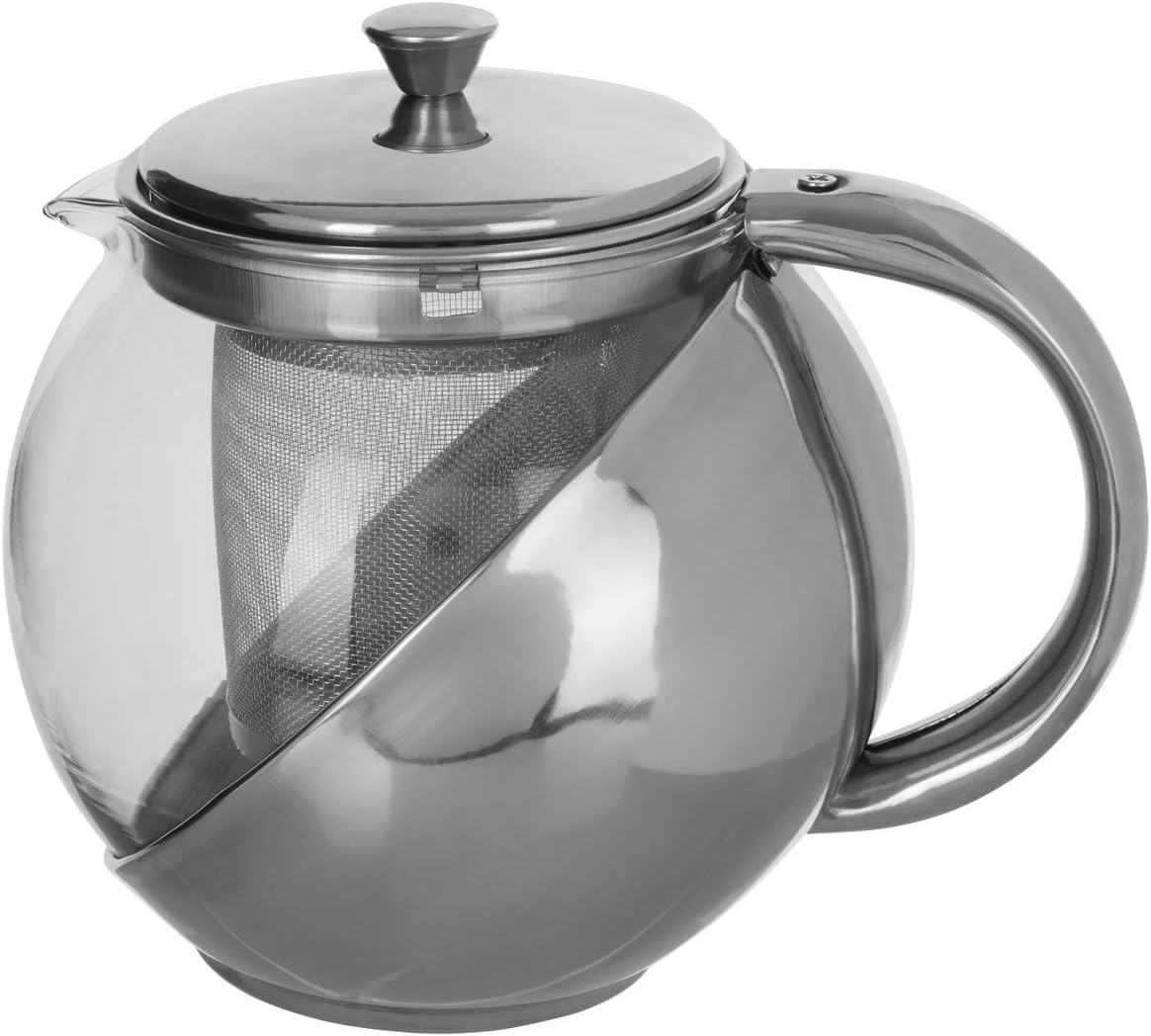 Premier Housewares Teapot with Infuser, Stainless Steel - 700 ml, Silver, H13 x W17 x D12cm - Image 5