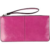 iToolai Women's Solid Color PU Leather Wristlet Clutches Purse Wallet Credit ID Cards Holder