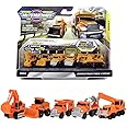 Micro Machines MMW0021 Construction Crew Pack, Features 5 Plus Corresponding Scene-Highly Collectible Themed Toy Cars – Tiny Vehicles, Huge World, Orange