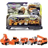 Micro Machines MMW0021 Construction Crew Pack, Features 5 Plus Corresponding Scene-Highly Collectible Themed Toy Cars &ndash; Tiny Vehicles, Huge World, Orange