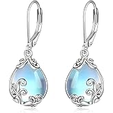 POPLYKE Celtic Filigree Teardrop Drop Dangle Earrings Sterling Silver Leverback Earrings Jewelry for Women