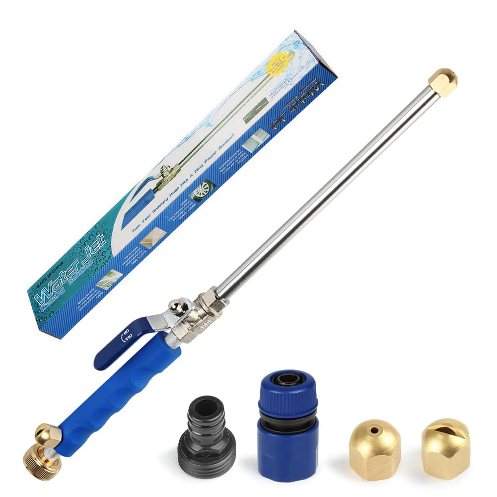 GES Jet High Pressure Washer, High Pressure Hose Nozzle, Pressure Washer Lance, Expandable Garden Hose End, Window Cleaning Sprayer (Blue)