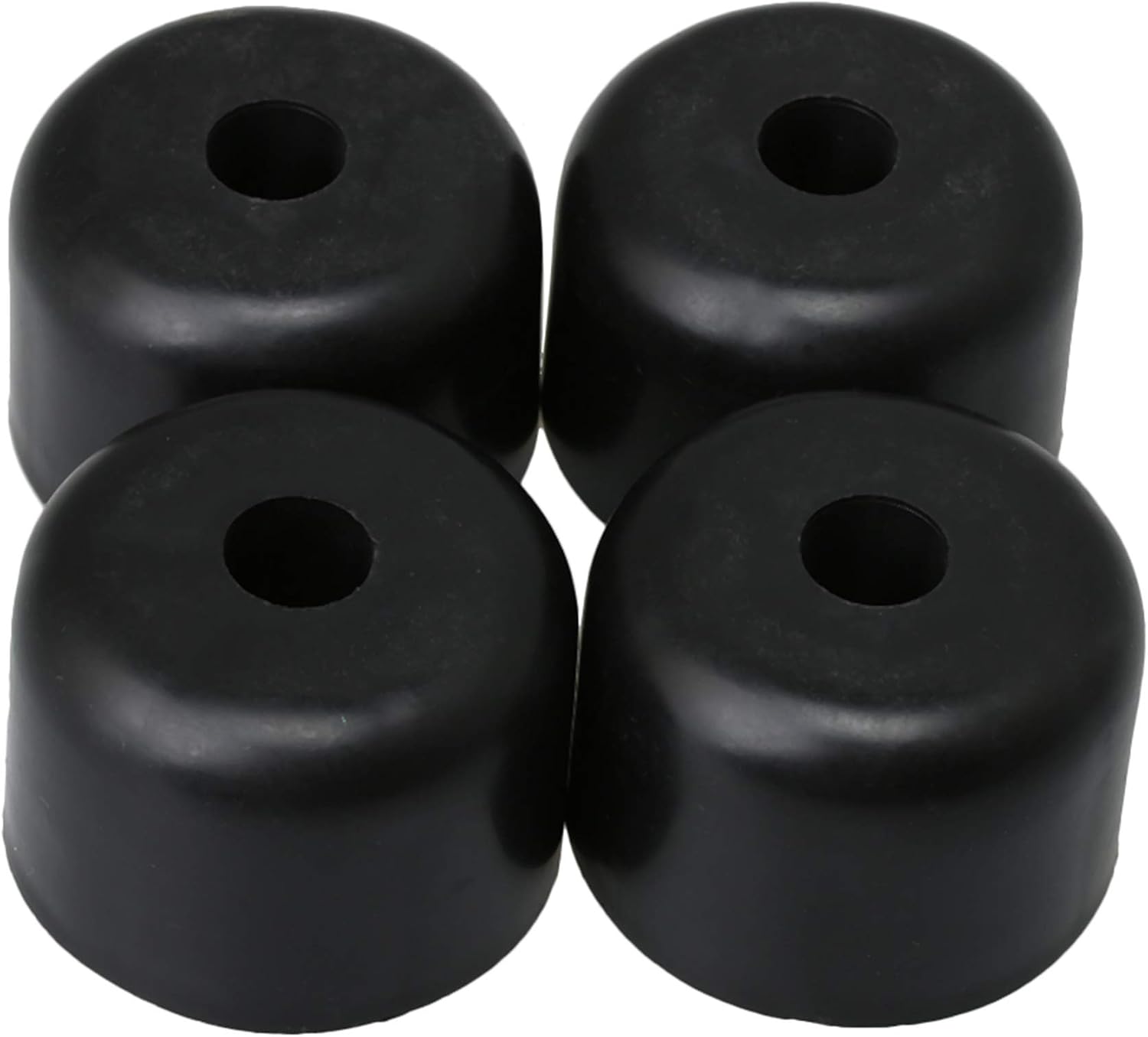 BQLZR 50mm Dia 35mm Height Black Plastic Round Furniture Leg 6mm Hole Dia for Table Chair Bed Cabinet Feet Floor Pack of 4