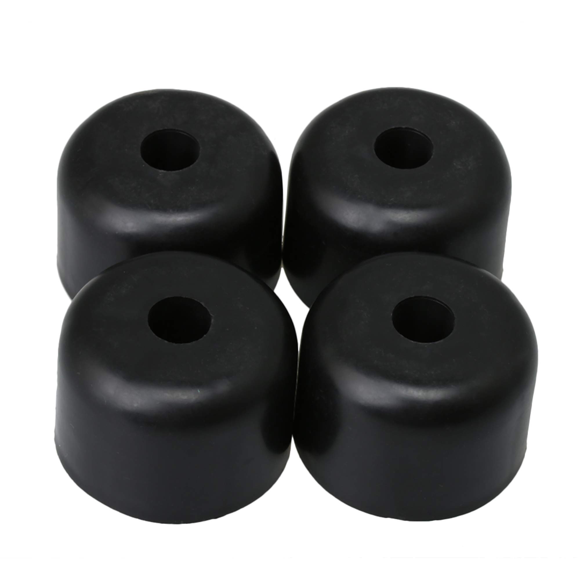 BQLZR 50mm Dia 35mm Height Black Plastic Round Furniture Leg 6mm Hole Dia for Table Chair Bed Cabinet Feet Floor Pack of 4