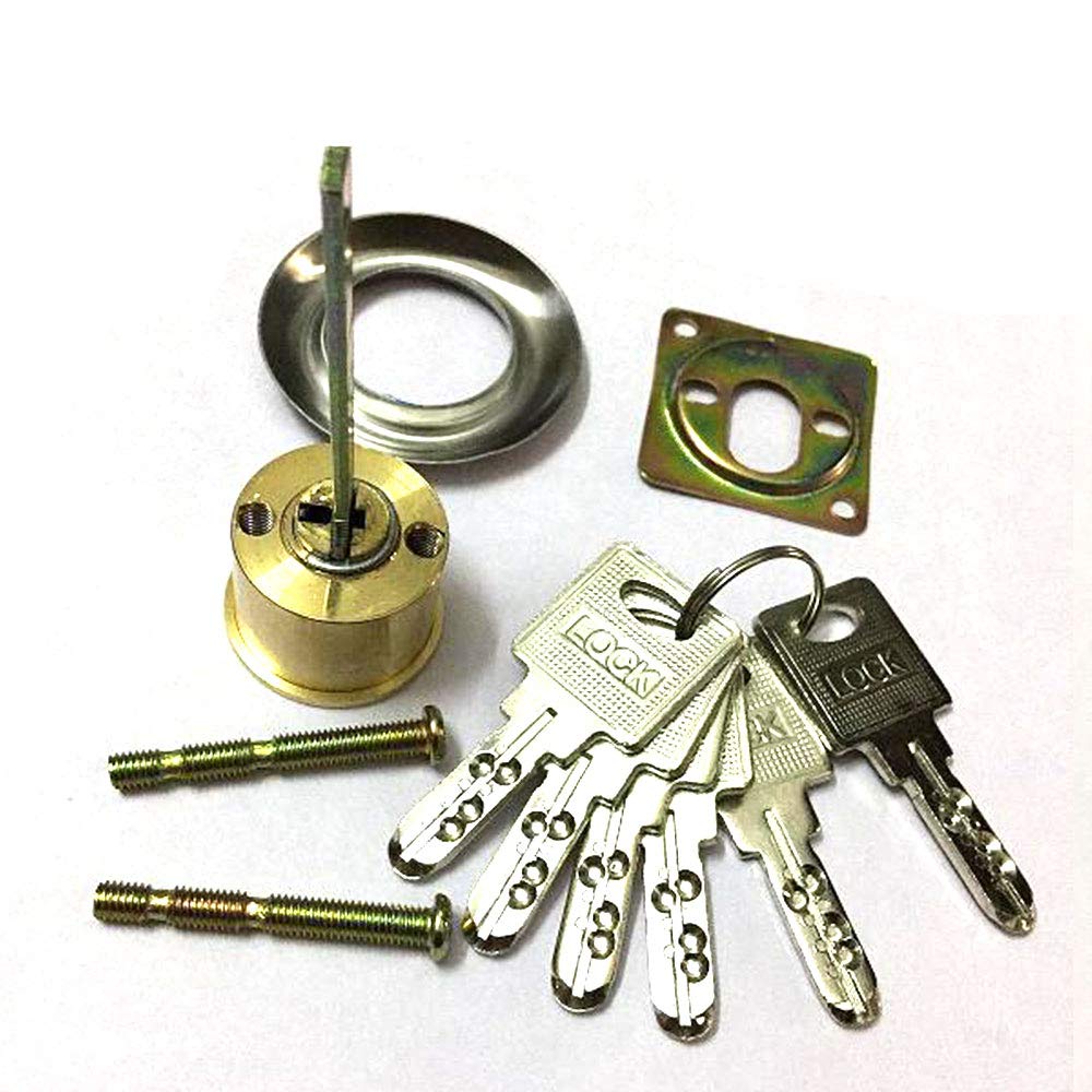 Replacement Rim Cylinder Brass Replacement Mortice Lock Rim Cylinder Door Night Lock with 6 Keys