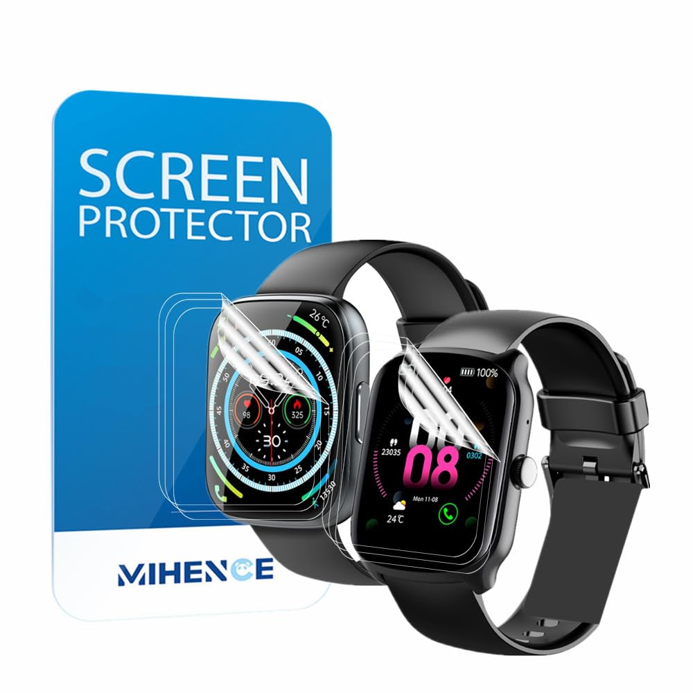 Photo 1 of Mihence Screen Protector Compatible for T80 Smart Watch 1.95'' , HD Full Coverage TPU Protective Film Compatible for Cillso / Puqo 1.95'' Smartwatch / Y66 Smartwatch ( 6PCS )