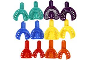 PLUTUSDENTAL 12pcs Dental Impression Trays Plastic Materials Teeth Holder Dental Central Supply for Oral Tools