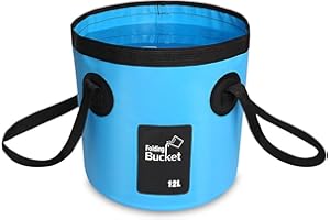 BANCHELLE Collapsible Bucket Water Container Portable Folding Camp Wash Basin for Outdoor Traveling Hiking Fishing Car Washing Gardening Camping (Blue, 12L)