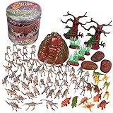 Dinosaur Skeleton Action Figures - Big Bucket of Skeleton Dinosaurs - Huge 75+ Piece Set Full of Fossil Fun