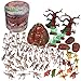 SCS Direct Dinosaur Skeleton Action Figures - Big Bucket of Skeleton Dinosaurs - Huge 75+ Piece Set Full of Fossil Fun