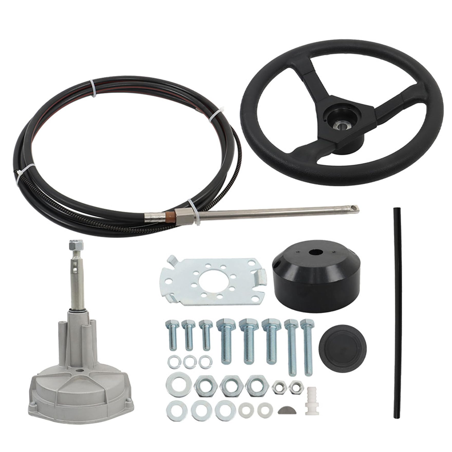 Photo 1 of 12 Feet Boat Rotary Outboard Steering System Universal Replacement for Yamaha Suzuki Mercury Outboard Boat