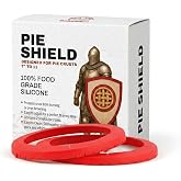 BakeBarn Pie Crust Shield, 2 Pack Pie Protector, European Grade Silicone | Adjustable for 7-11 Inch Pies, High Heat Safe, Dis