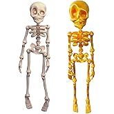 3D Printed Skeleton Refrigerator Magnets - 2Pack Decorative Skull Fridge & Locker Magnets for Kitchen, Office, and Garage