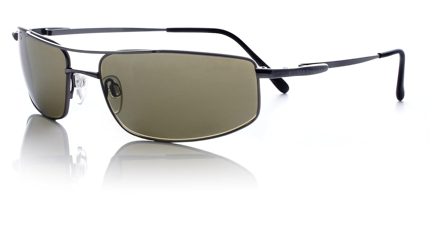 Serengeti 6993 Gun Matte Black Lamone Rectangle Sunglasses Polarised
