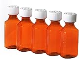 Plastic 4 oz Amber Liquid Medicine Bottles with
