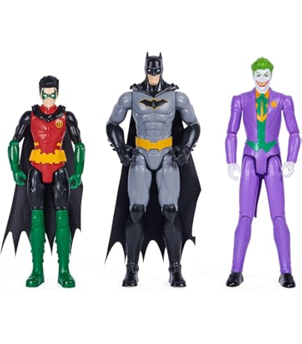 Lot De 4 Figurines DC Batman – Batman, Robin, Joker & Le Sphynx (Neufs)