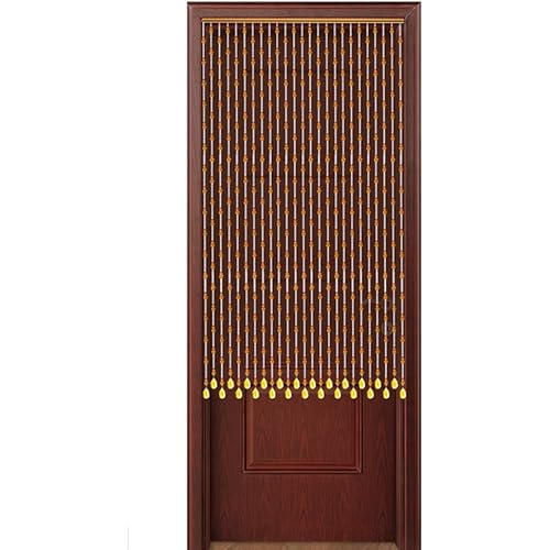 WENZHE 25 Strands Beaded Door Curtains for Doorways Wood Bead String Curtain for Room Dividers Amber Home Entrance Partition Hanging, Size Customizable (Size : 0.8x1.5m)