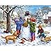 Bits and Pieces – Large 300 Piece Jigsaw Puzzle for Adults – Building a Snowman on a Snow Day - Winter Scene Jigsaw Puzzle by Artist Liz Goodrick - Dillon, Completed Puzzle Size: 18
