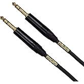Mogami Gold TRS-TRS Audio Cable – 03 Ft Cord Neutral-Tone Interconnect for Powered Speakers & Soundboards – Quad Shield Noise Rejection
