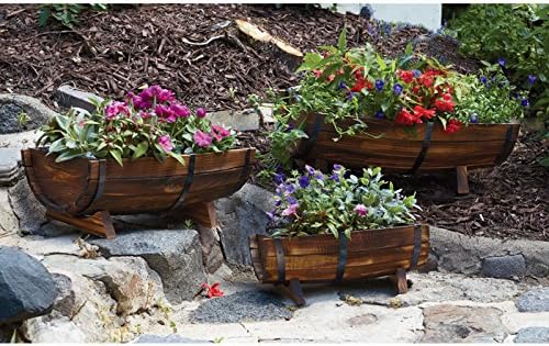 Char-Log 3-Pc. Half-Barrel Planter Set