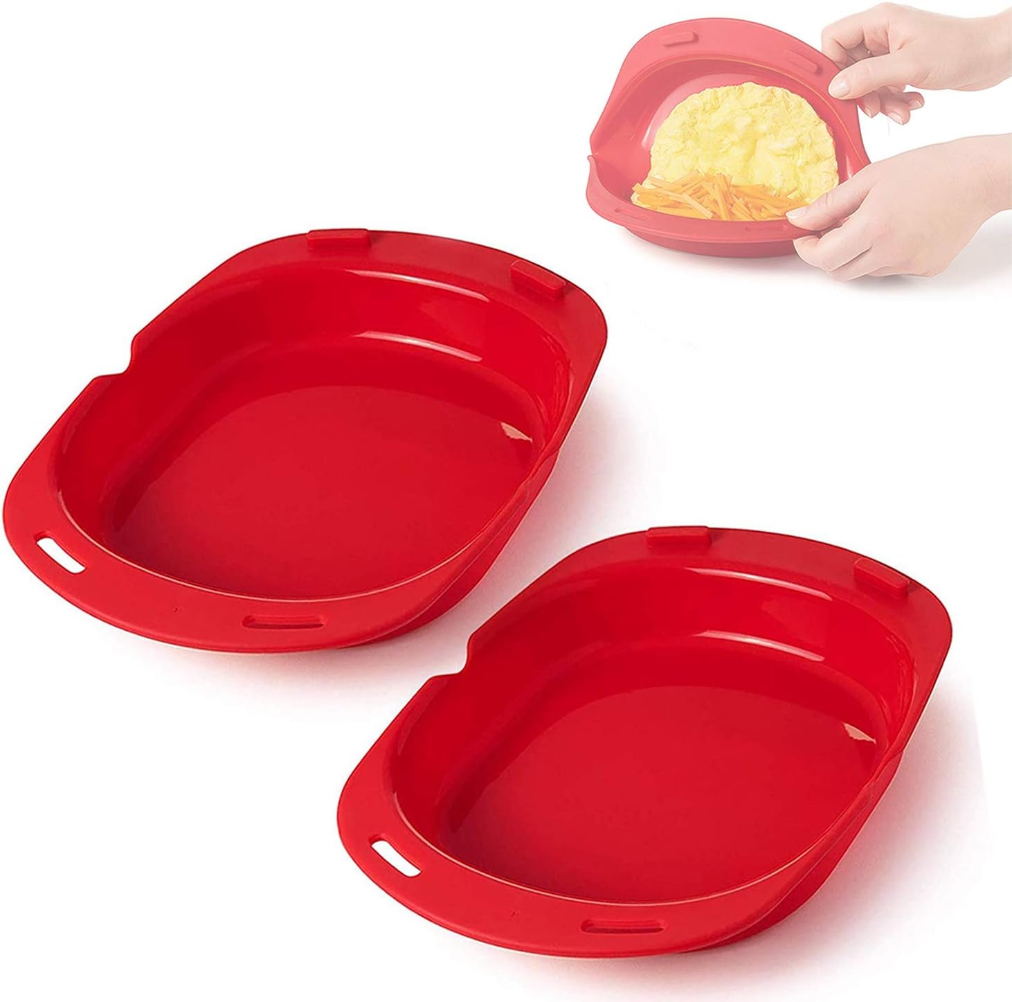 Silicone Omelette Maker, Quick and Easy Omelets, Microwave Oven Non Stick Omelette Tools (2PCS)