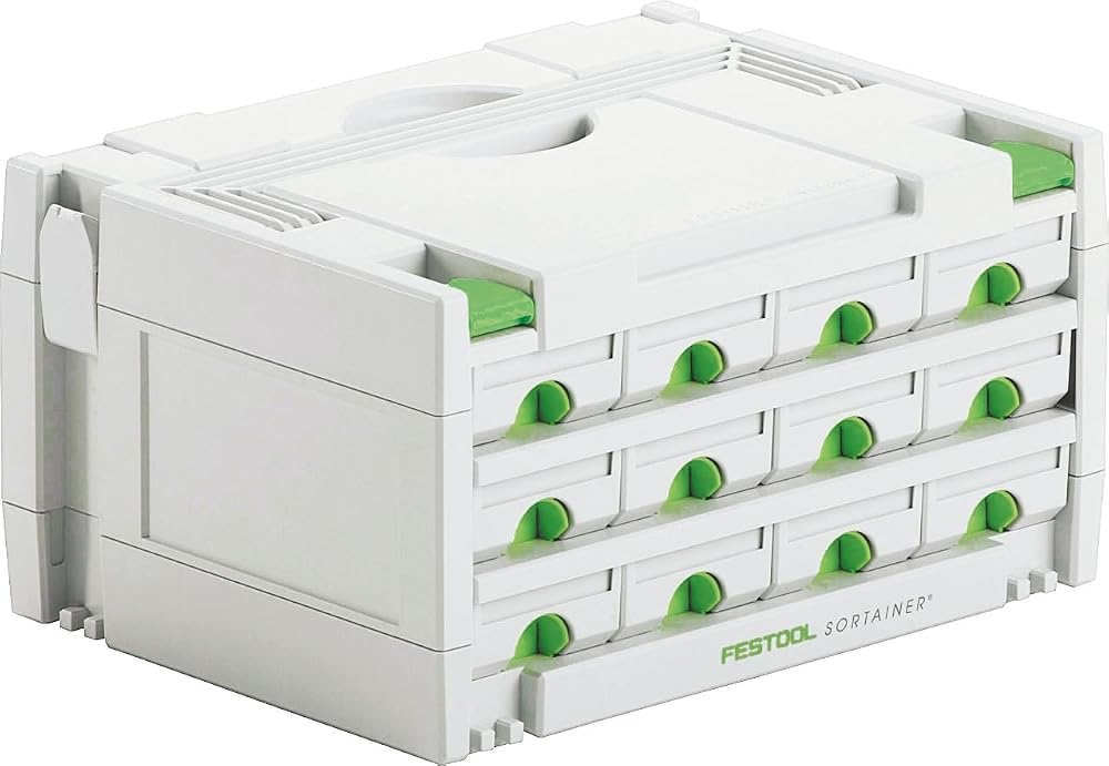 Festool 491986 Sys 3 Sortainer 12 Drawer Organizer System White