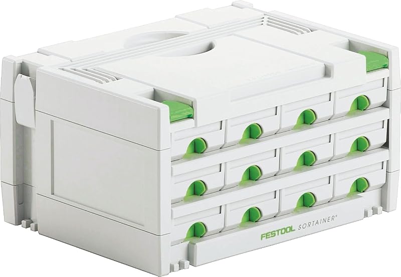 Festool 491986 Sys 3 Sortainer 12 Drawer Organizer System White