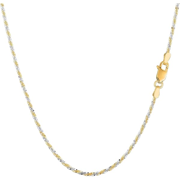 【関税&送料込】Golden Necklace Amazon.com: 14k 2 Tone Yellow And White Real Gold Singapore