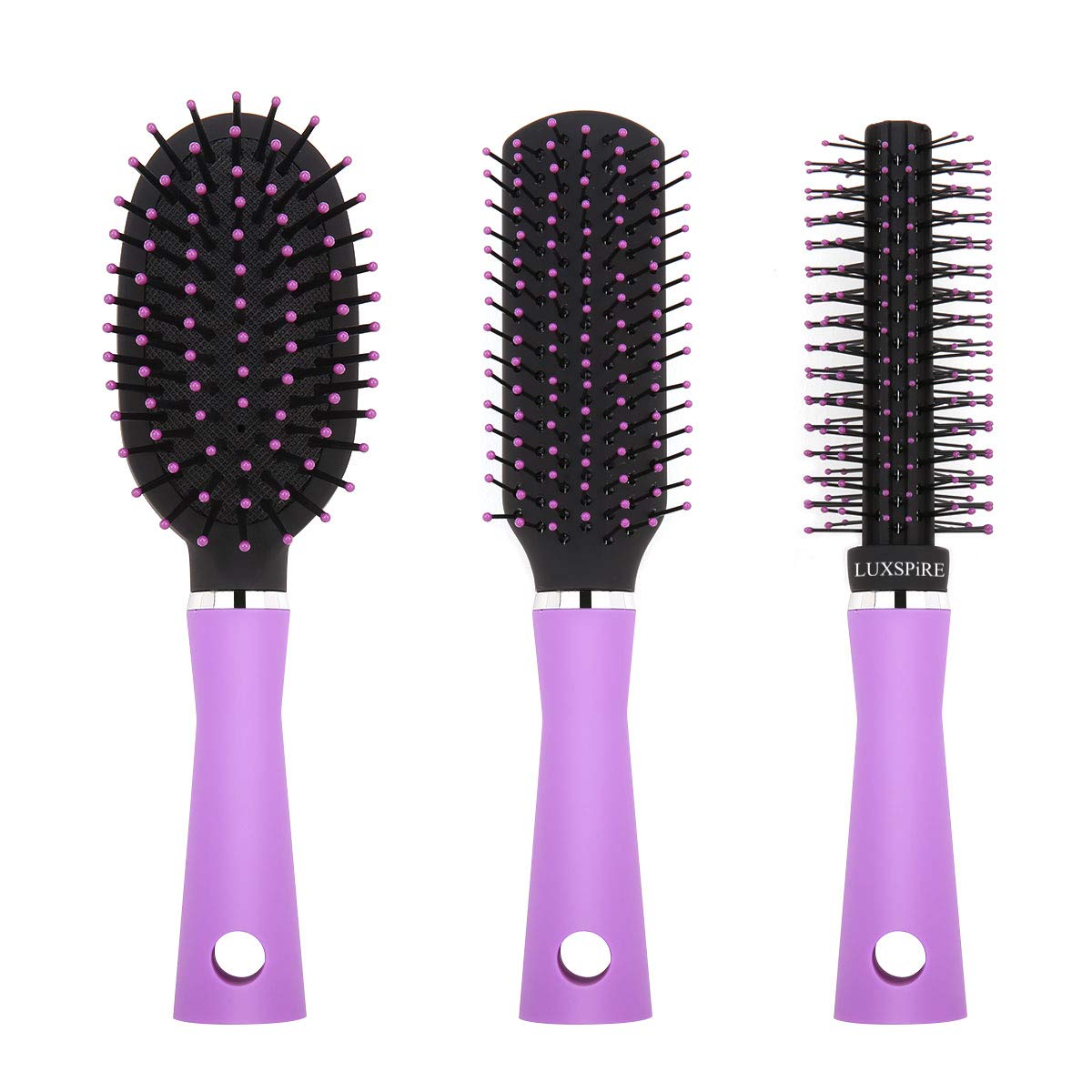 Amazon Com Luxspire Travel Hair Brush Set Anti Static Round