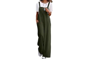 YESNO Women's Casual Corduroy Overalls Adjustable Straps Baggy Pants Wide Leg Jumpsuits with Pockets PC2