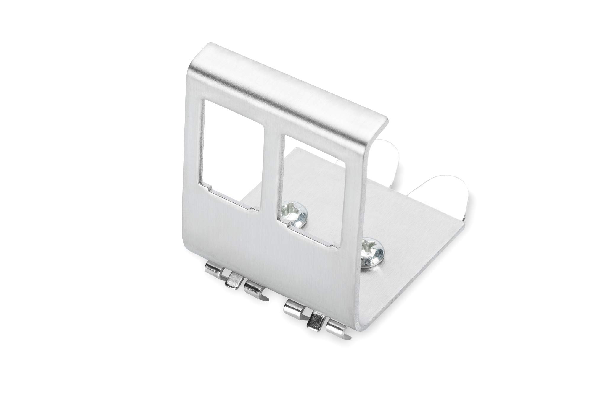 DIGITUS DIN Rail Adapter for Keystone Modules - 2 Ports - 45 Degree Angled - Stainless Steel - Open Housing