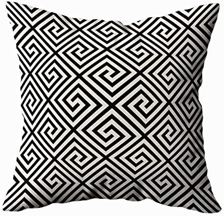 Capsceoll Pillows Case Standard Size, Pattern Modern Stylish Texture Repeating Greek Monochrome Swatch with 16x16 Pillow Covers,Home Decoration Pillow Cases Zippered Covers Cushion for Sofa Couch