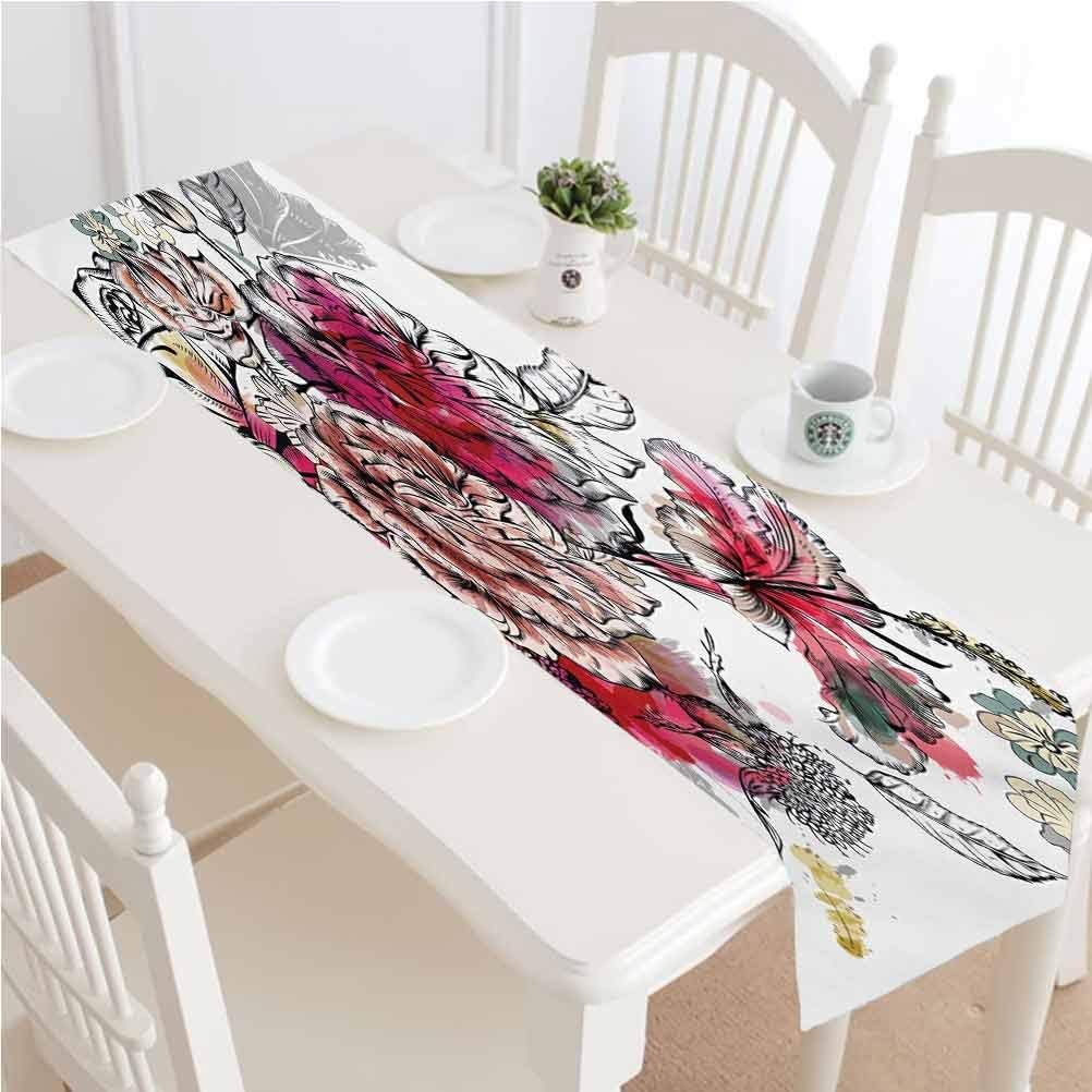 LCGGDB Floral Dining Table Runner,Romantic Rose Petals Bouquet Bridal Wedding Themed Nostalgic Blooms in Mixed Colors Kitchen Rectangular Runner,12x48 Inch,for Dining Farmhouse Outdoor Picnics Table