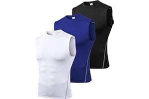 SPVISE 2 or 3 Pack Mens Compression Tank Top Moisture Wicking Sleeveless Athletic Undershirts Tshirts Base Layer for Workout
