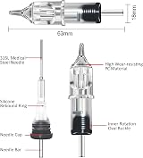 Rayyl 40PCS Mixed Tattoo Cartridge Needles 1003RL 1005RL 1007RL 1009RL Round view 2