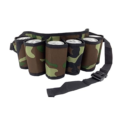 Festnight Outdoor Six Pack Bierflasche Gürtel Tragbare Getränke Gürteltasche Camping Sammeln Trinken Halter für Weine, Biere 