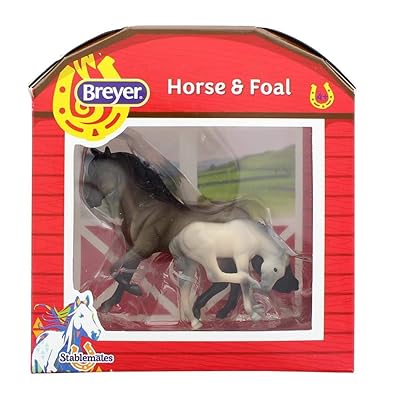 Breyer 1:32 Stablemates Model Horse: Grulla Mare &amp; Foal