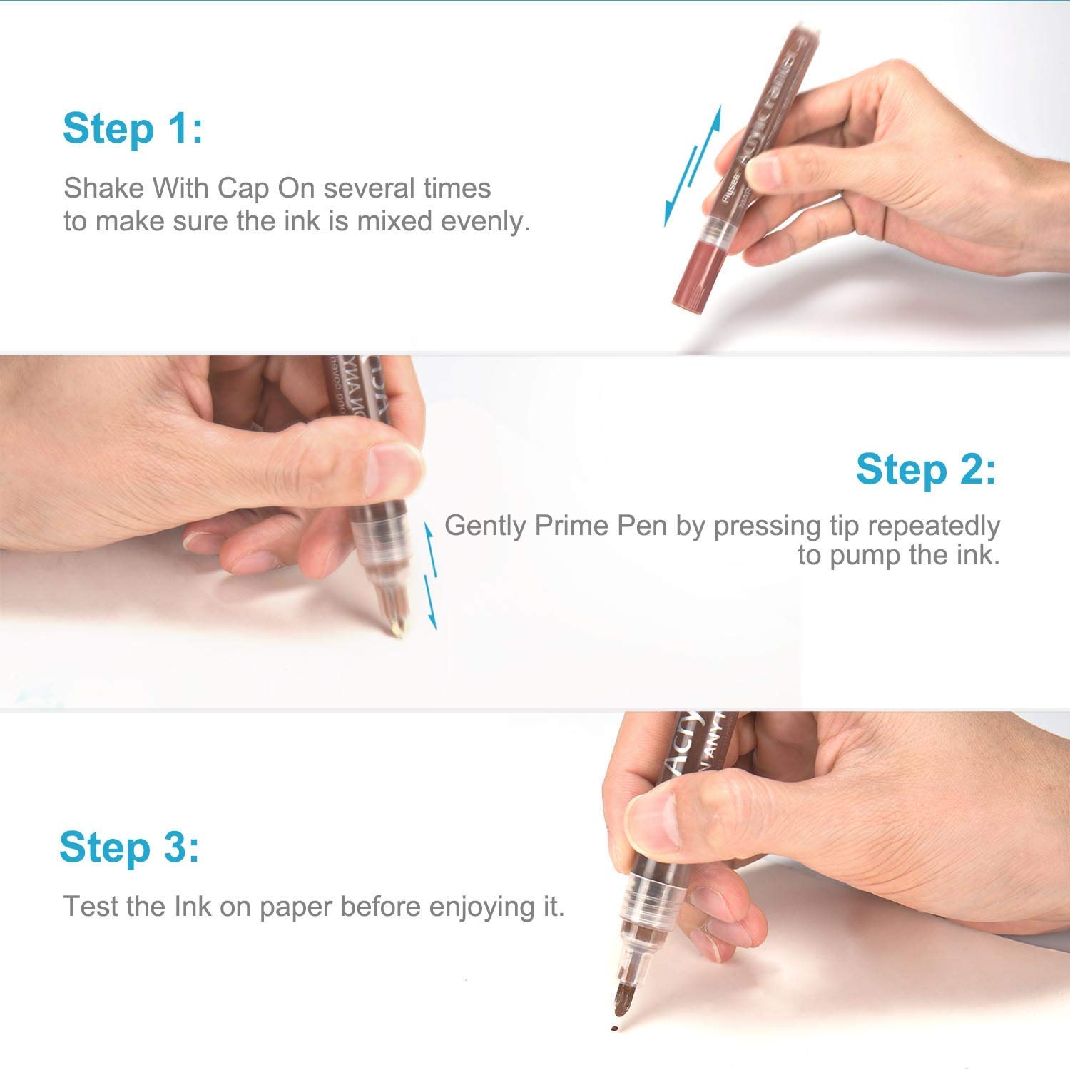 Acrylstifte Marker Stifte, Sunvito Set 12 Farben Acrylfarben Marker auf Wasserfest für Garten, Papier, Malerei, Leinwand, Fotoalbum, Heimwerken, Glas, Keramik, Holz, Metall, DIY