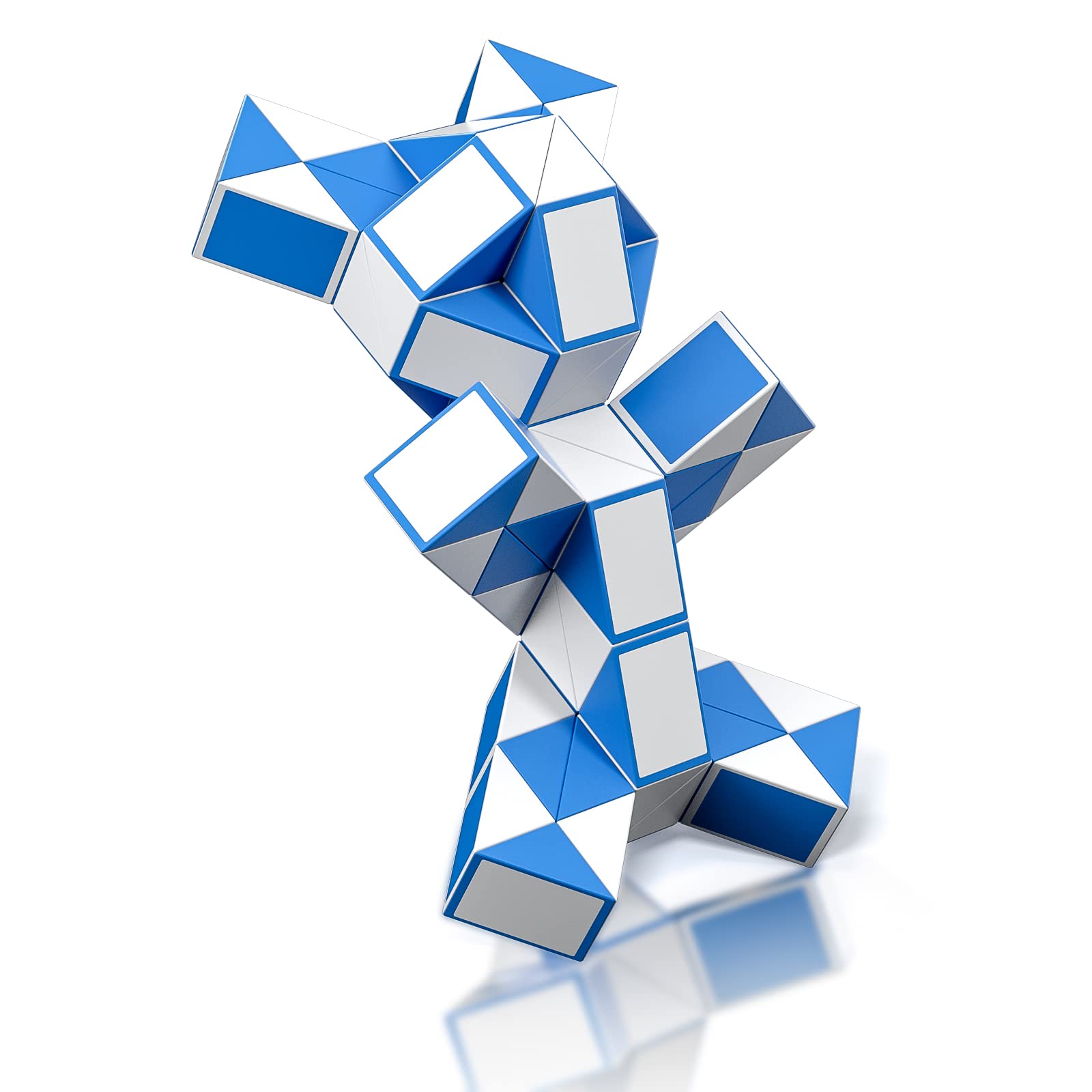 ROXENDA Magic Snake with 72 Segments, Magic Cube Twist Puzzle - 3D Puzzles Games Fidget Snake Toy Christmas Stocking Fillers for Kids and Adults - 1 Pack (Blue)