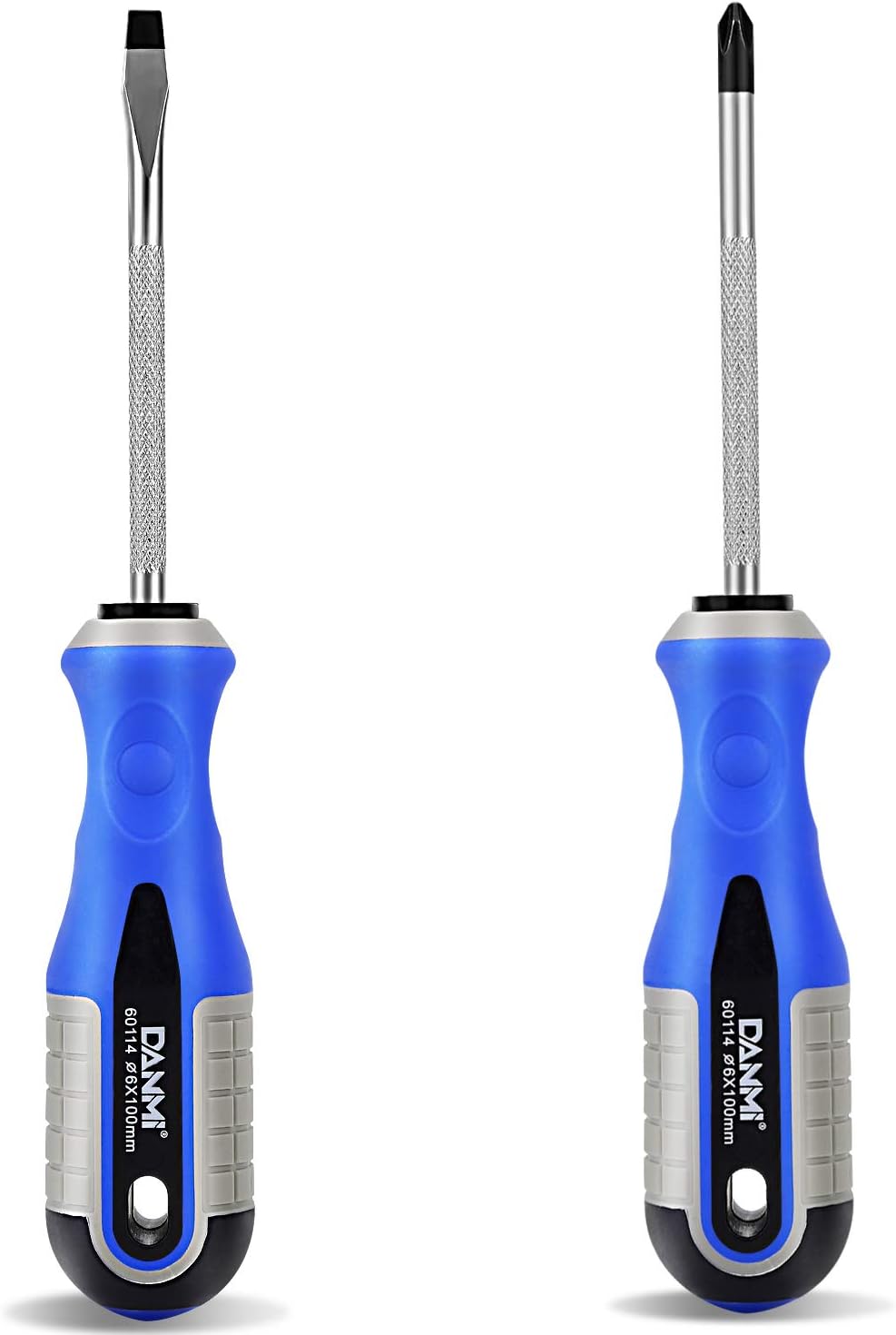 AbeTammy 2-Piece Screwdriver Set, 3.89 inch Shaft Non-Slip Grip Screwdriver Magnetic Tip 6mm PH2 Slotted/Phillips Screwdrivers, Drop Forged Chrome-Vanadium Shaft (Phillips Slotted Screwdriver Set) - - 