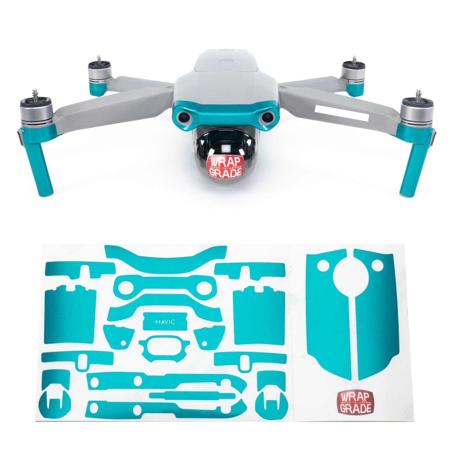Wrapgrade Skin Compatible with DJI Mavic Air 2 | Accent Color A (Caribbean Blue)