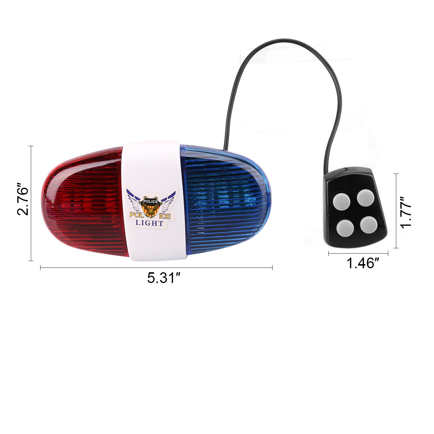 Kids Bike Police Sound Light - Oumers Electronic Horn Bike LED Light, Christmas Birthday Gift New Year Present for Your Children (Batteries Not Included)