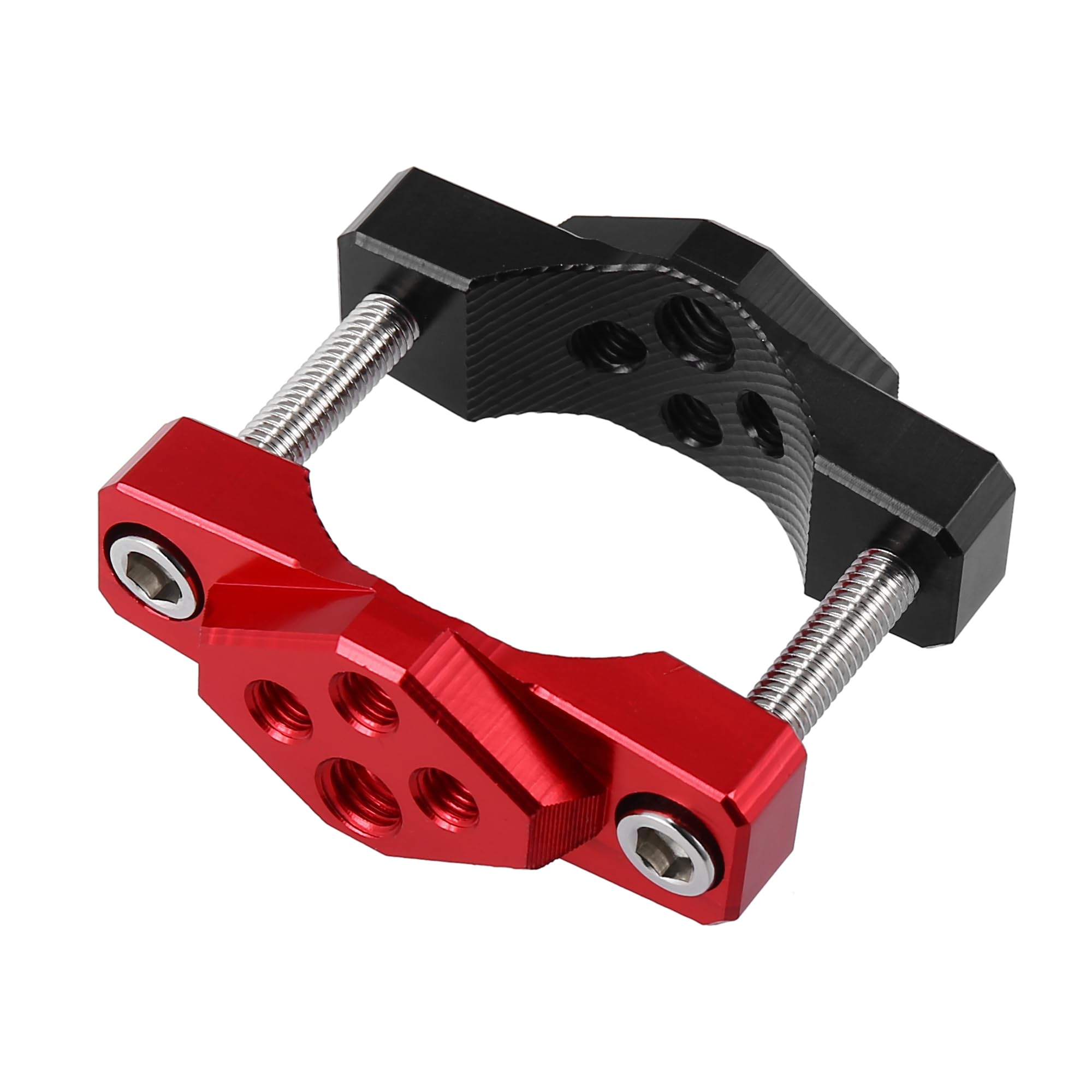 Photo 1 of Motoforti 17 to 42mm Universal Handlebar Clamp Mount Rearview Mirror Extender Offroad Spotlight Bracket for Motorcycle Sportbike Scooter Black Red