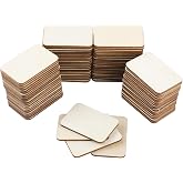 80 Pack Unfinished Rectangle Blank Pieces, Natural Wooden Tags Slices, Rectangle Wooden Slices for Arts &amp; Crafts, Painting DIY Decorations, Embellish, Burning &amp; Staining