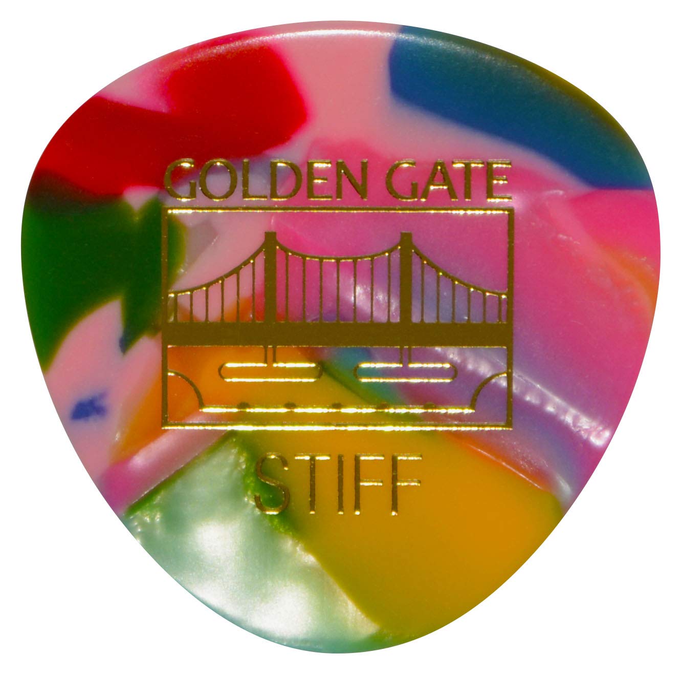 Golden Gate MP-327 Deluxe Flat Pick – Rounded Triangle – Stiff – Clown Barf – Dozen