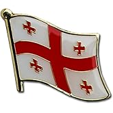 Republic of Georgia Flag Die-struck Metal Single Lapel Pin with Butterfly Clasp Closure